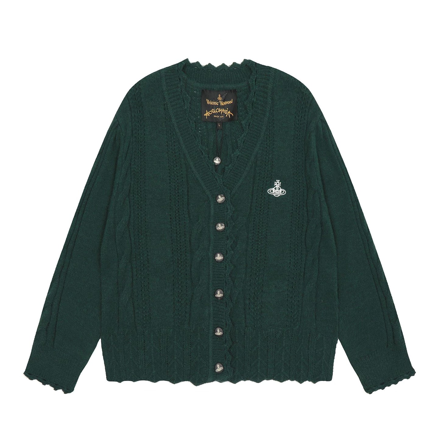 Vivienne Westwood Lace-Trimmed Cotton-Wool Cardigan