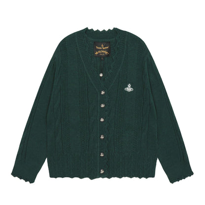 Vivienne Westwood Lace-Trimmed Cotton-Wool Cardigan