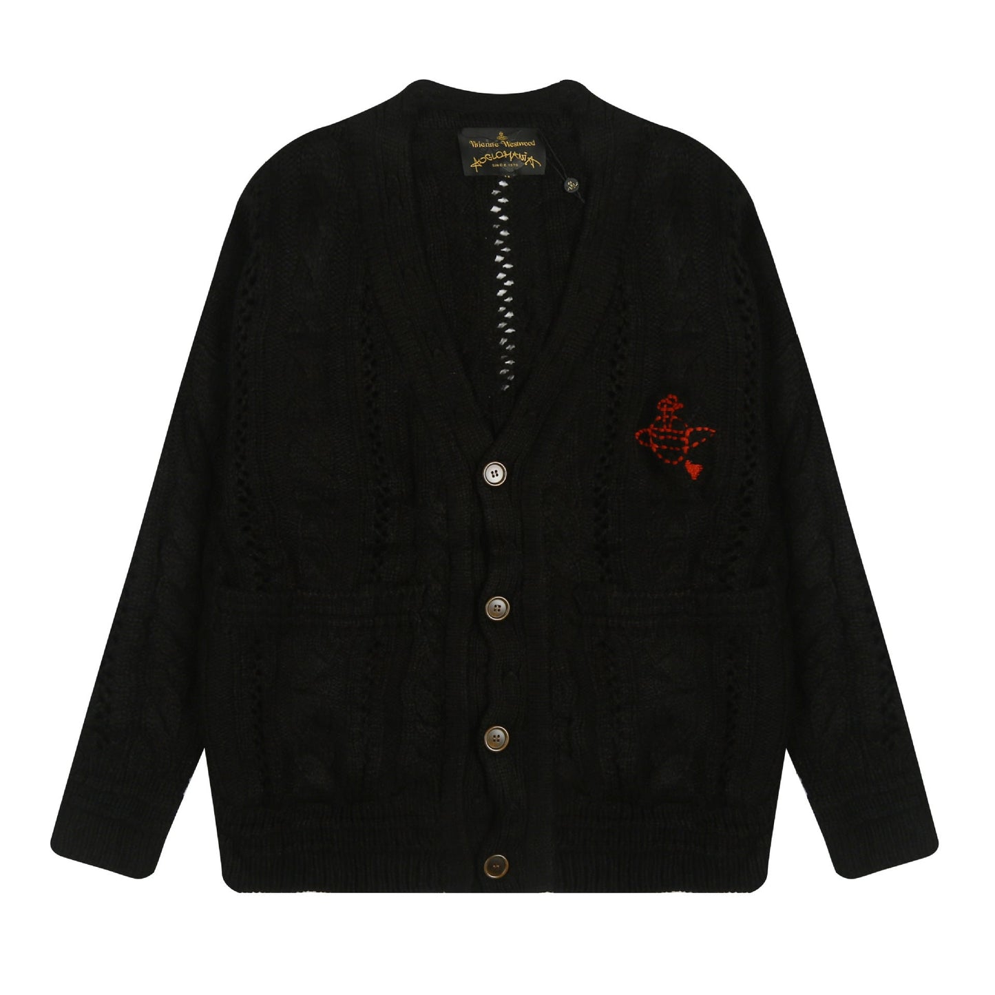 Vivienne Westwood Solid-Color Cotton-Wool Cardigan