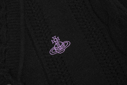 Vivienne Westwood Lace-Trimmed Cotton-Wool Cardigan
