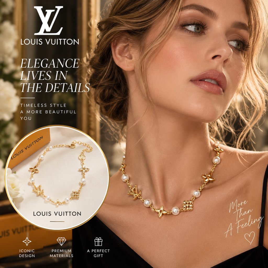 LOUIS VUITTON Vintage Pearl Chain Necklace | Fashion Jewelry