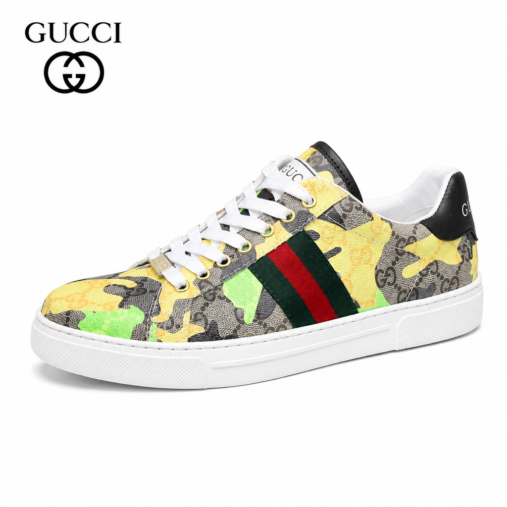 GUCCI Men's GG Camo Low-Top Sneakers - Style 427006