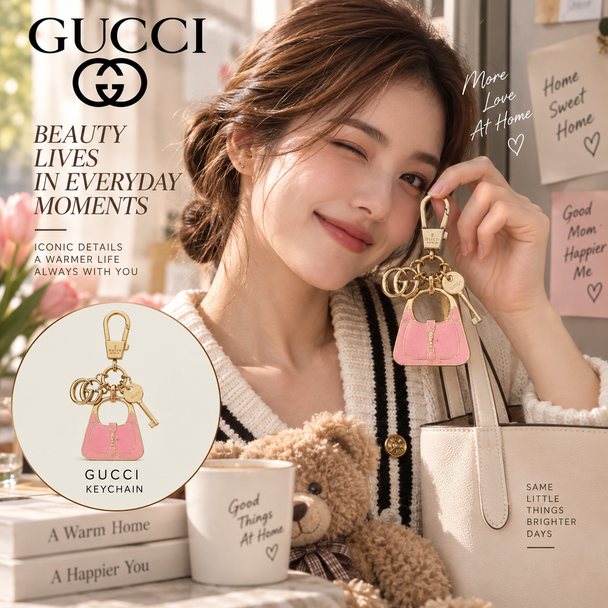 GUCCI Decorative Keychain Bag Charm | Fashion Accessory