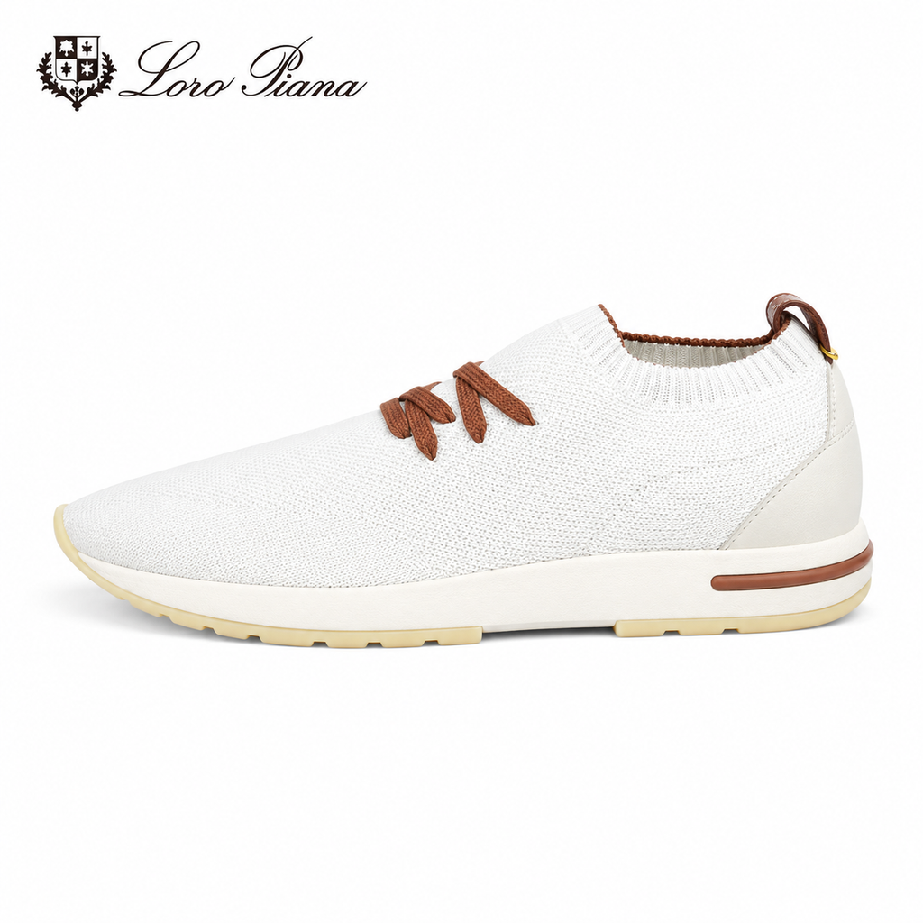 Loro Piana White, Gray & Black Sneakers | Breathable Casual Style