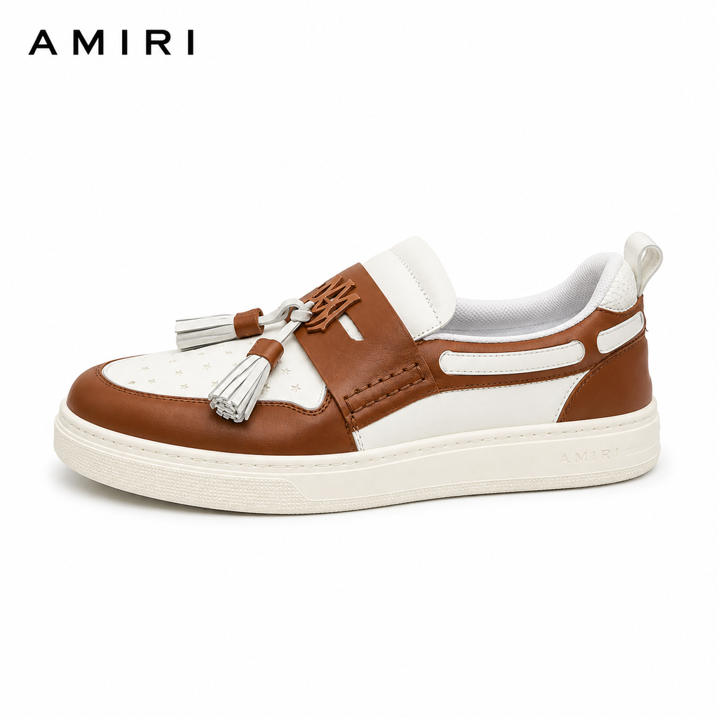 Amiri Tassel Platform Boat Loafer — Braided Midsole, Two-Tone Leather, 2 Colors