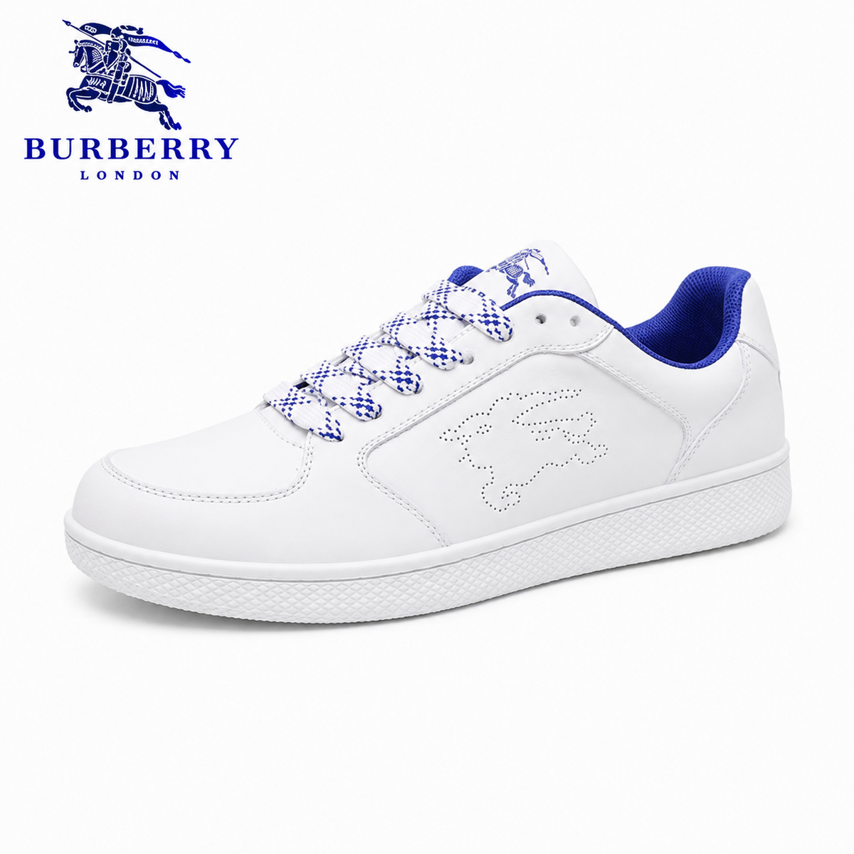 Burberry Box Low-Top Sneaker — Equestrian Knight, Black & White, 3 Colors