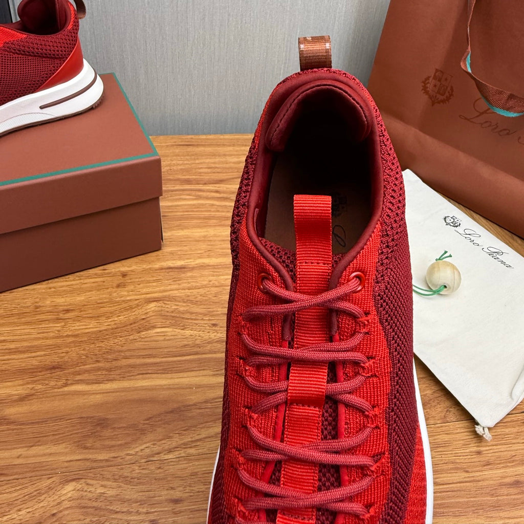 Loro Piana Red, Gray & Black Sneakers | Breathable Casual Style