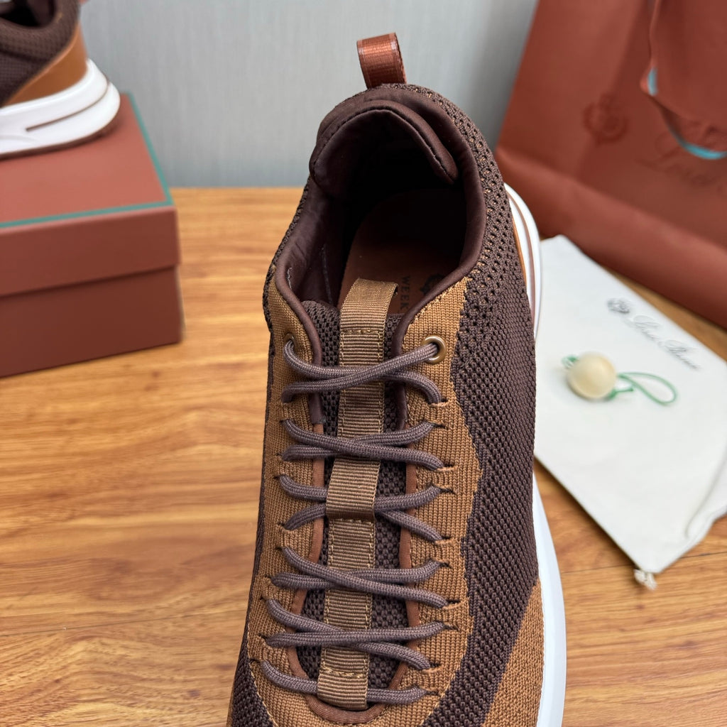 Loro Piana Brown & Black Sneakers | Breathable Casual Style