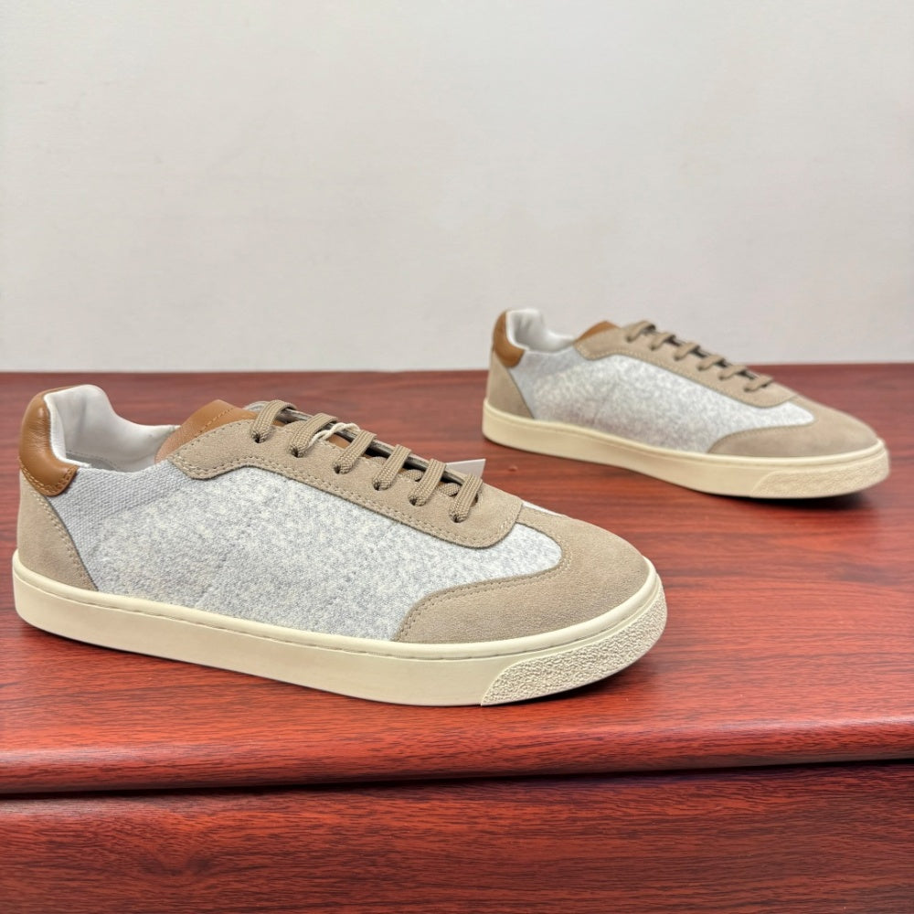 Brunello Cucinelli Textured Contrast-Panel Sneakers