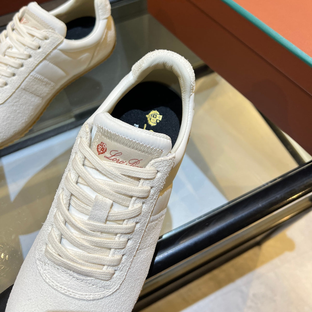 Loro Piana White, Black & Brown Sneakers | Breathable Casual Style