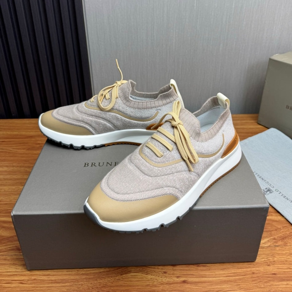 Brunello Cucinelli Textured Panel Runner Sneakers