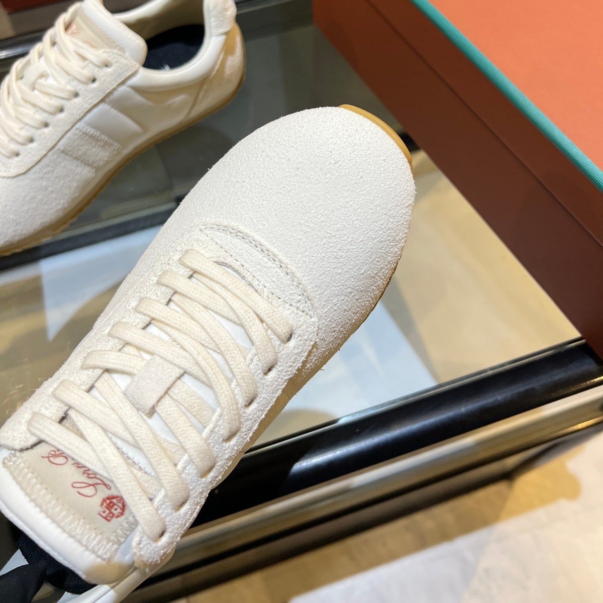 Loro Piana White, Black & Brown Sneakers | Breathable Casual Style