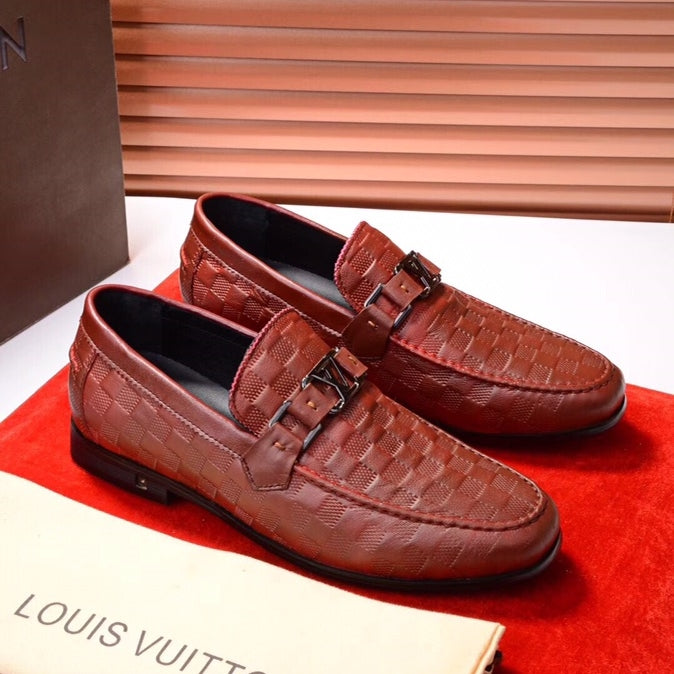 LV Textured Double-Buckle Loafers