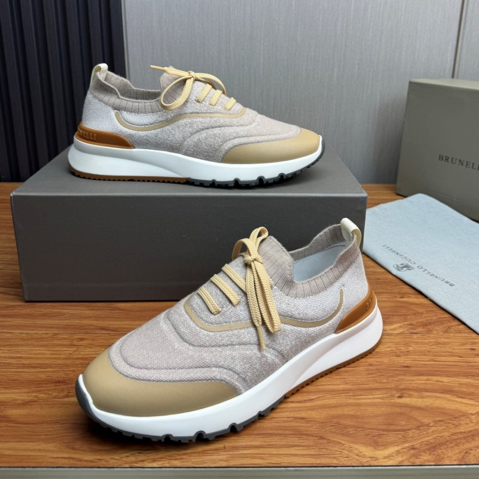Brunello Cucinelli Textured Panel Runner Sneakers