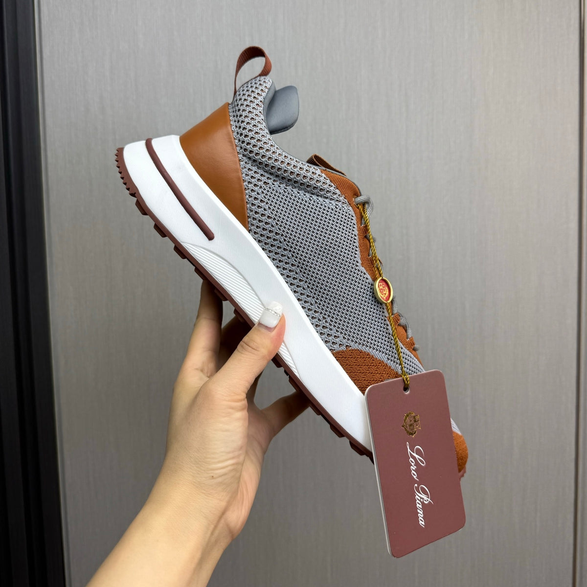 Loro Piana Brown, Yellow & Gray Sneakers | Breathable Casual Style