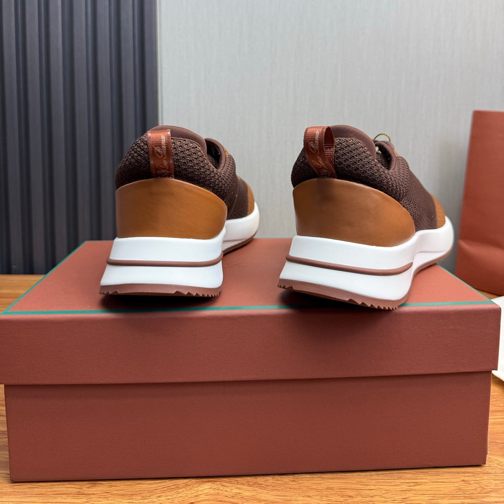 Loro Piana Brown & Black Sneakers | Breathable Casual Style