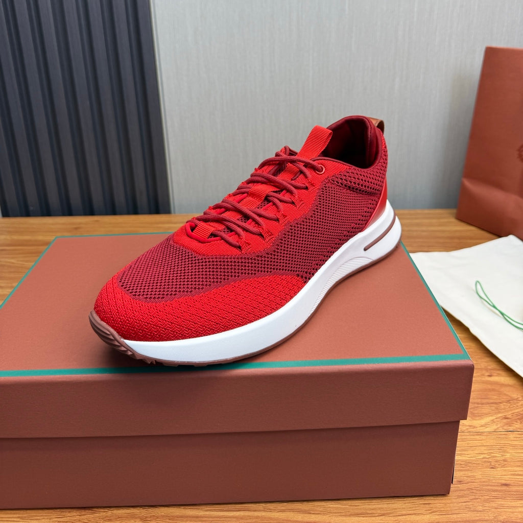 Loro Piana Red, Gray & Black Sneakers | Breathable Casual Style