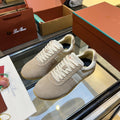 Loro Piana Khaki, White & Brown Sneakers | Breathable Casual Style
