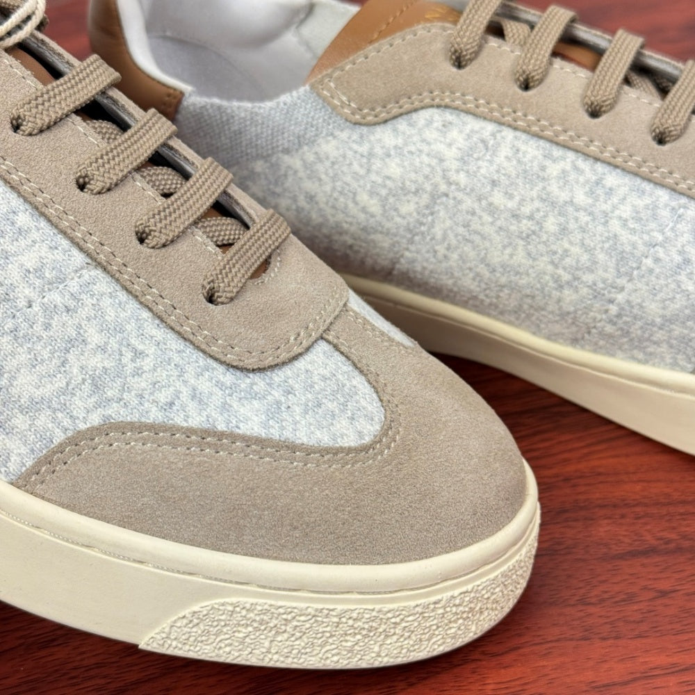 Brunello Cucinelli Textured Contrast-Panel Sneakers