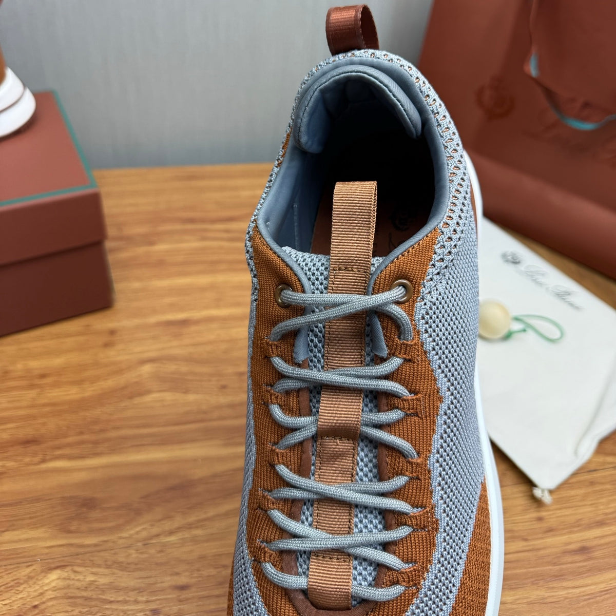 Loro Piana Brown, Yellow & Gray Sneakers | Breathable Casual Style