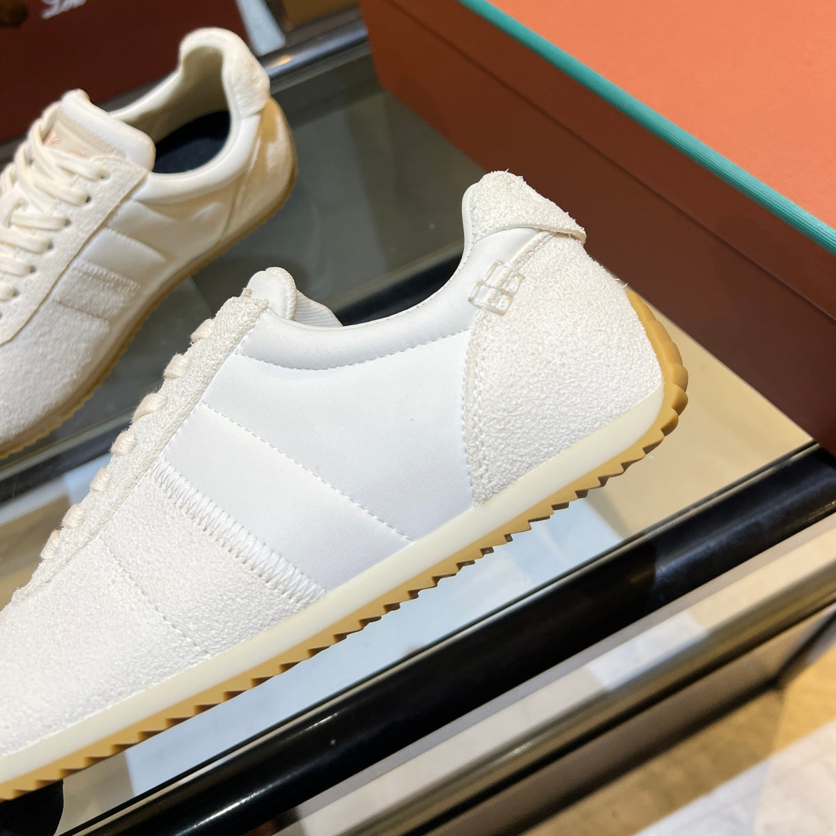 Loro Piana White, Black & Brown Sneakers | Breathable Casual Style