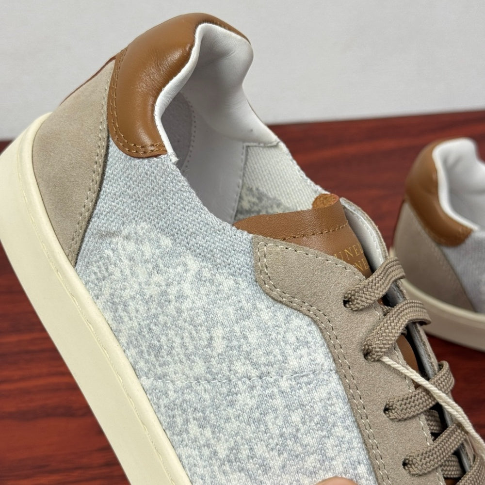 Brunello Cucinelli Textured Contrast-Panel Sneakers