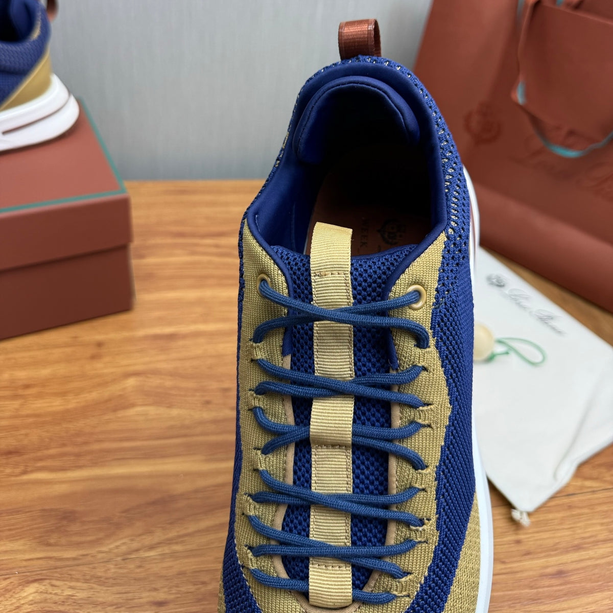 Loro Piana Blue & White Sneakers | Breathable Casual Style