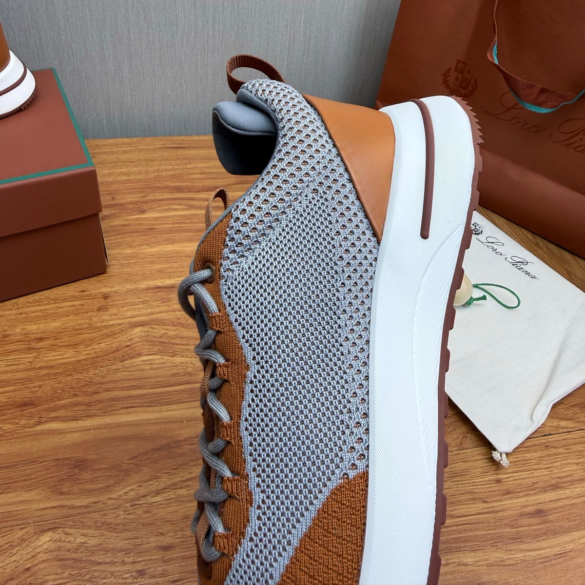 Loro Piana Brown, Yellow & Gray Sneakers | Breathable Casual Style