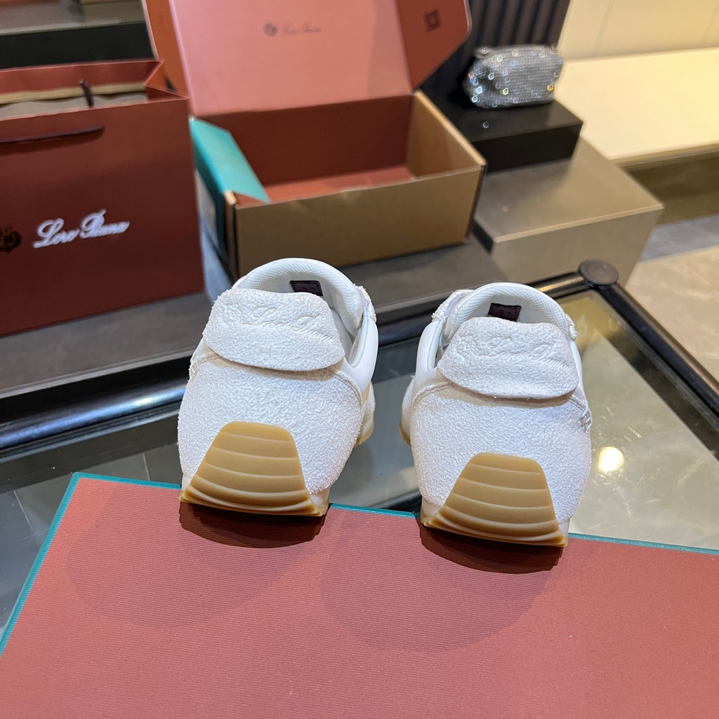 Loro Piana White, Black & Brown Sneakers | Breathable Casual Style