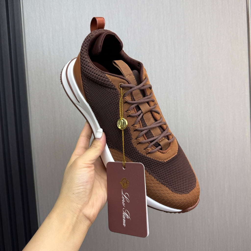 Loro Piana Brown & Black Sneakers | Breathable Casual Style