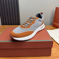 Loro Piana Brown, Yellow & Gray Sneakers | Breathable Casual Style