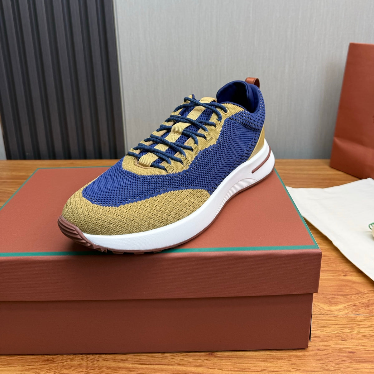 Loro Piana Blue & White Sneakers | Breathable Casual Style