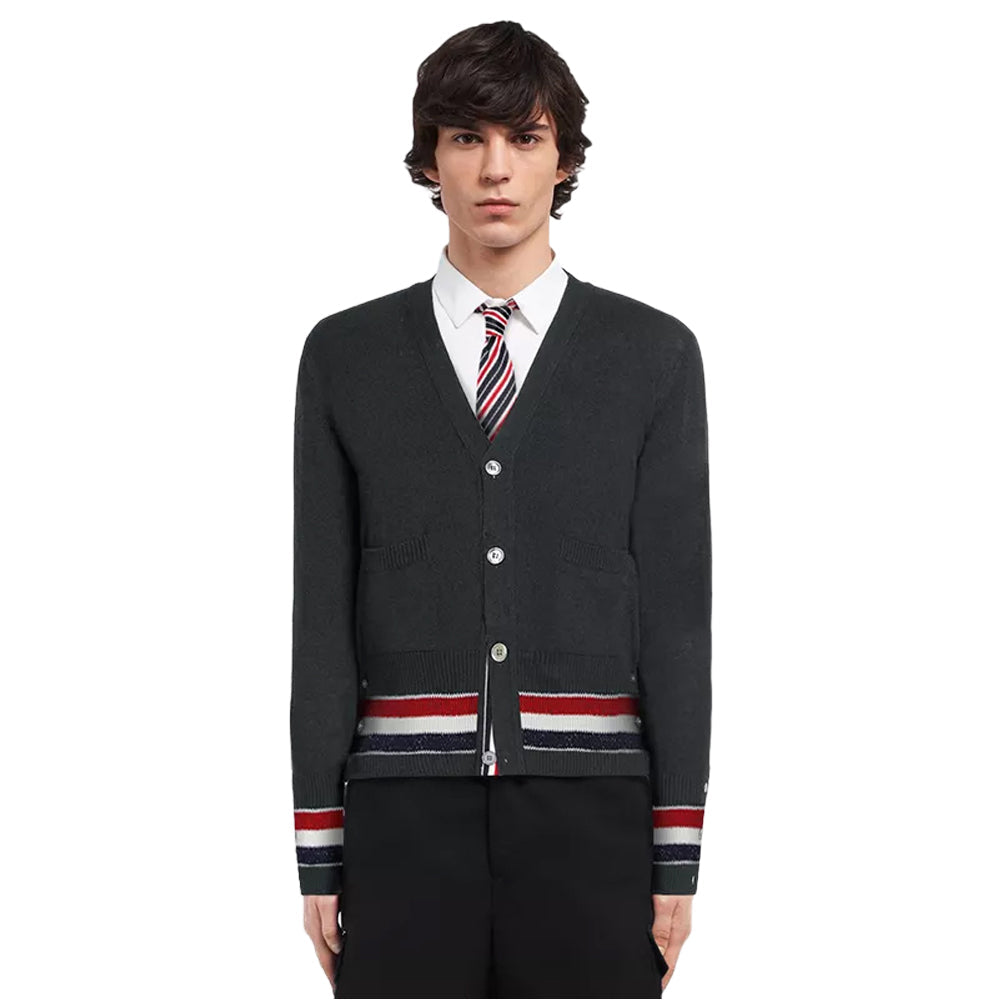 Thom Browne  4-Bar Thick knitted jacket