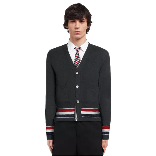 Thom Browne  4-Bar Thick knitted jacket