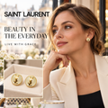 Saint Laurent YSL Pearl-Effect Round Stud Earrings