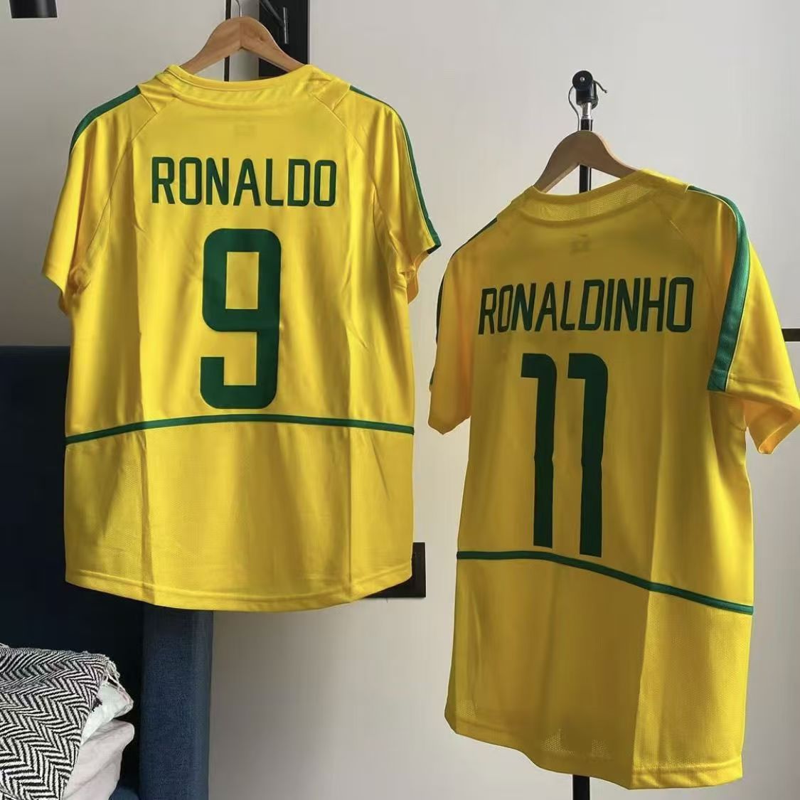 Nike Brazil 2002 Home Ronaldo #9 Soccer Jersey