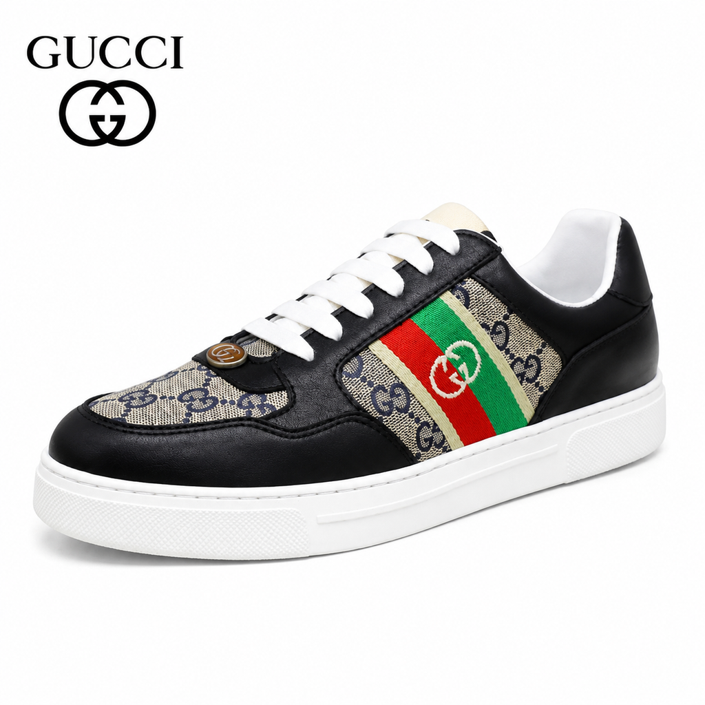 GUCCI Men's GG Web Stripe Low-Top Sneakers – Style 427025