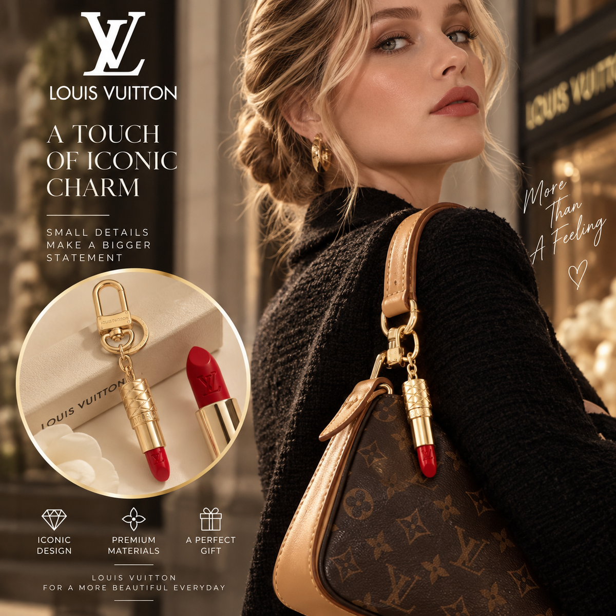 LOUIS VUITTON Metal Bag Charm | Keychain Accessory