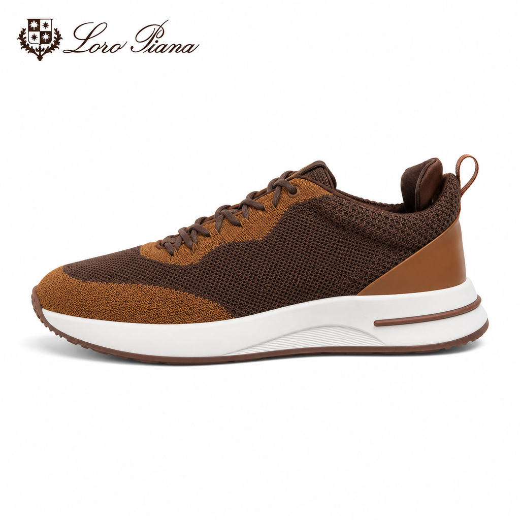 Loro Piana Brown & Black Sneakers | Breathable Casual Style