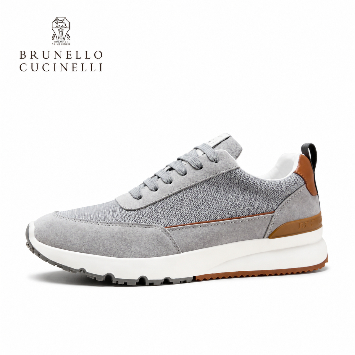 Brunello Cucinelli Men's Contrast-Trim Mesh Sneakers