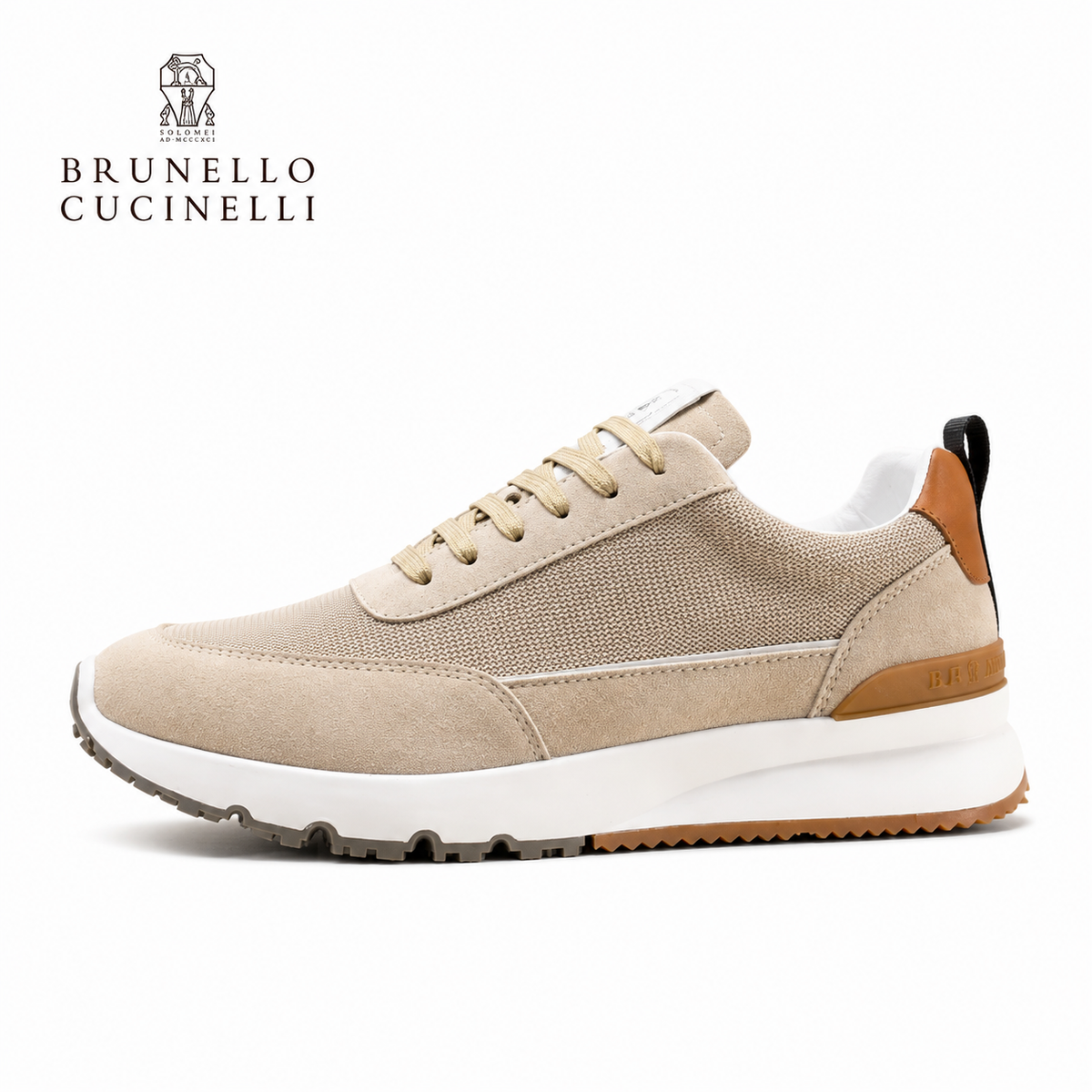Brunello Cucinelli Men's Mesh-Panel Low-Top Sneakers