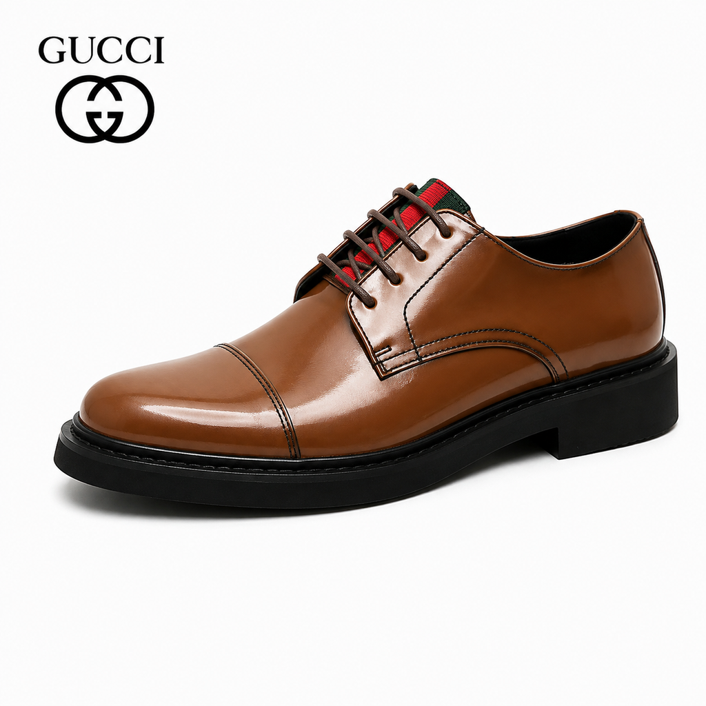 GUCCI Men's Cap-Toe Lace-Up Derby Shoes – Style 427379