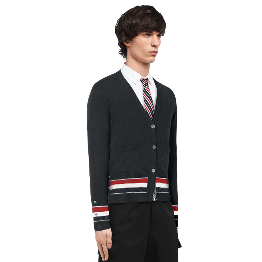 Thom Browne  4-Bar Thick knitted jacket