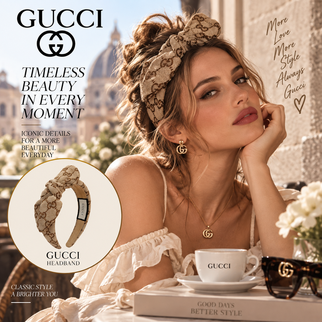GUCCI Letter Logo Headband | Statement Hair Accessory