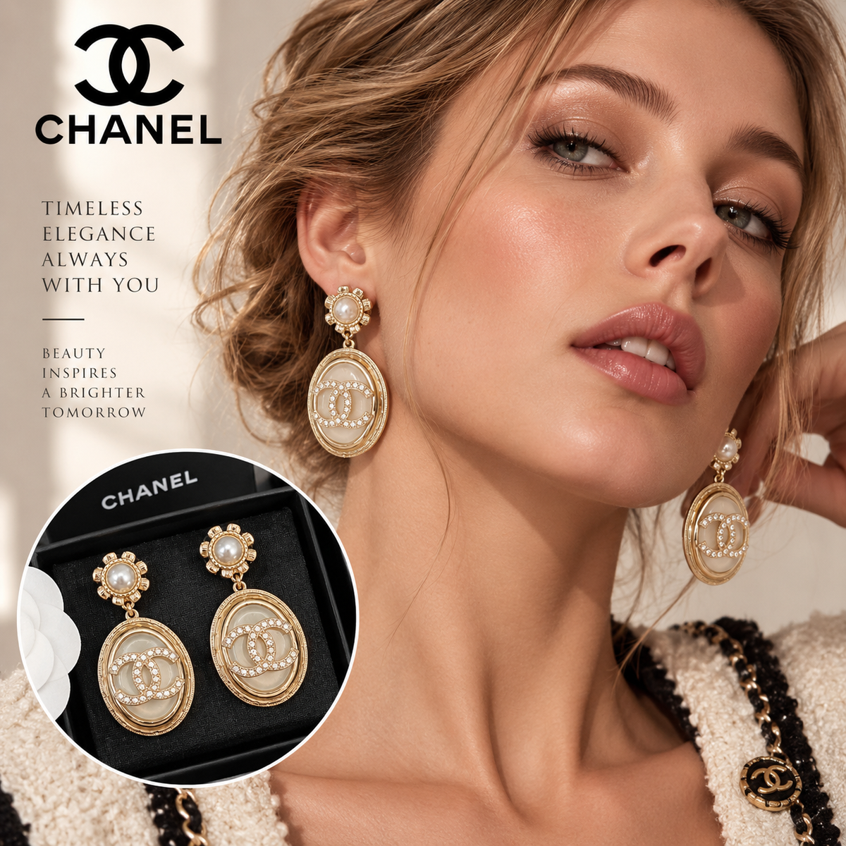 CHANEL Double C Vintage Pendant Necklace