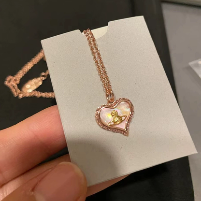 Vivienne Westwood Shell & Rhinestone Collarbone Necklace