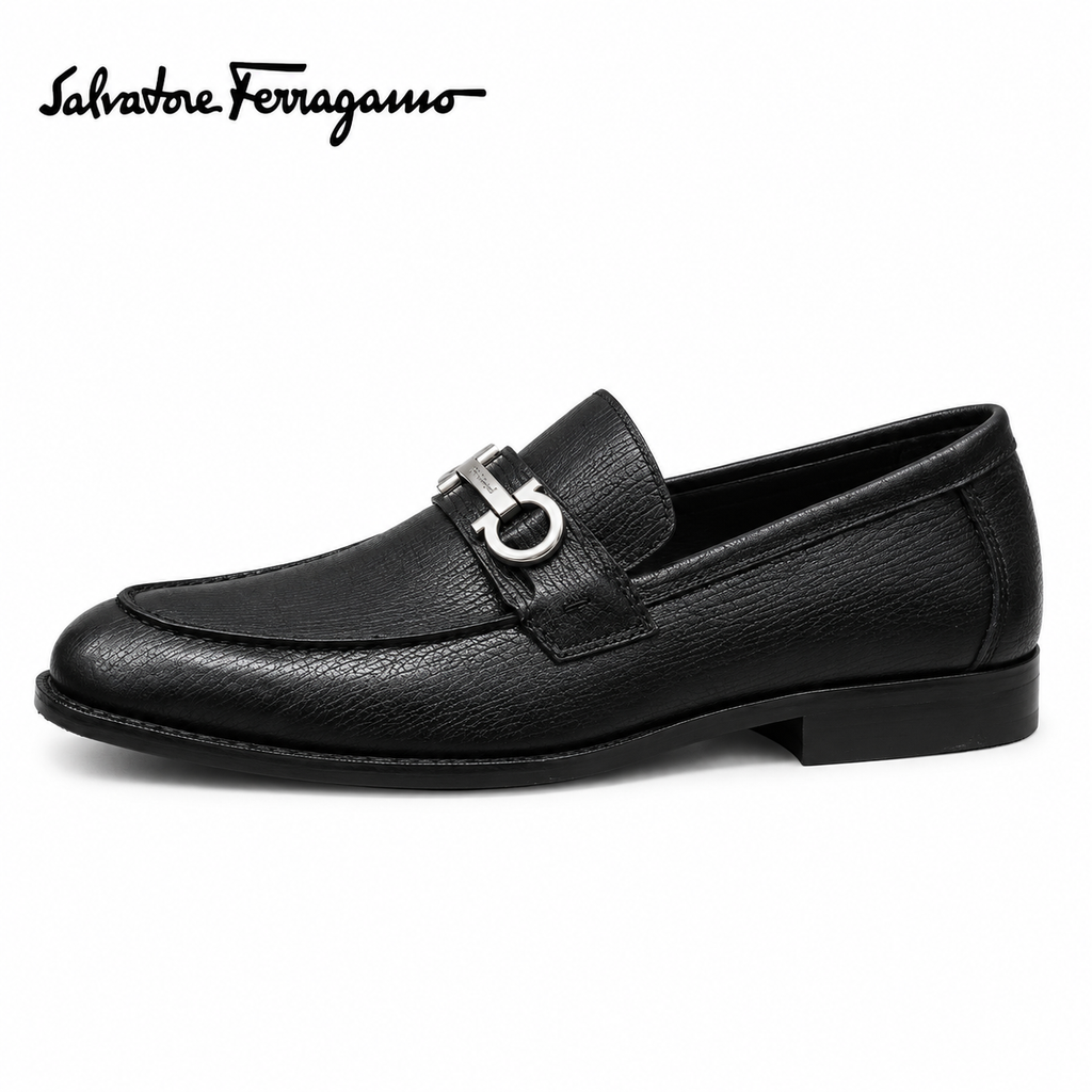 Ferragamo Men's Leather Slip-On Dress Shoes, Style 427248