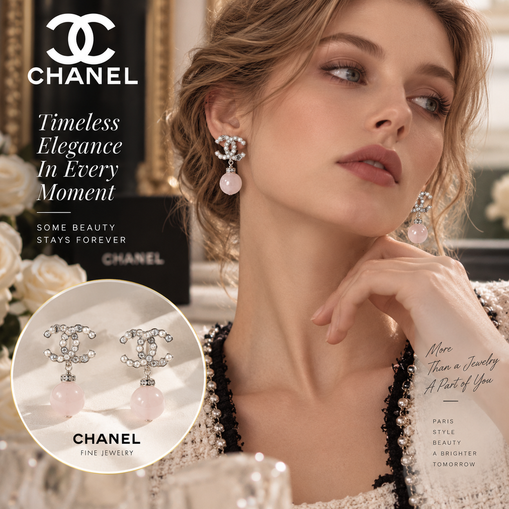 CHANEL Crystal Double-C Earrings