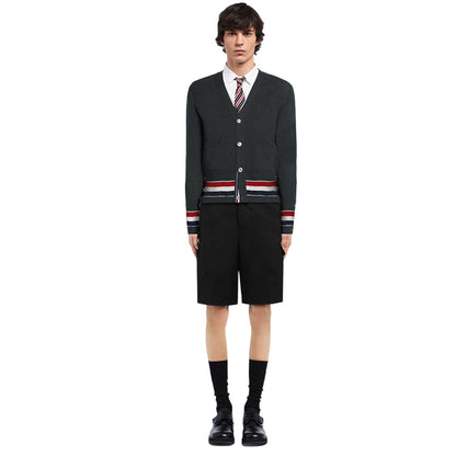 Thom Browne  4-Bar Thick knitted jacket