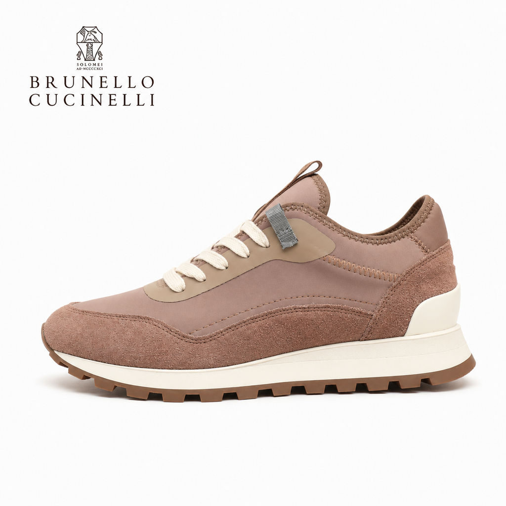 Brunello Cucinelli Men's Color-Block Leather Low-Top Sneakers